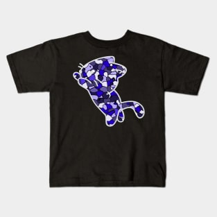 Cat Jewel Art - Stay Pawsitive (blue) Kids T-Shirt